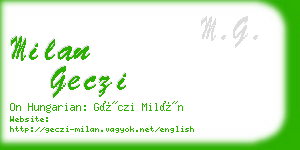 milan geczi business card